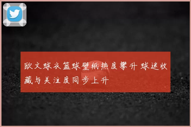 欧文球衣篮球壁纸热度攀升 球迷收藏与关注度同步上升