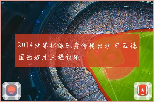 2014世界杯球队身价榜出炉 巴西德国西班牙三强领跑